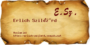 Erlich Szilárd névjegykártya